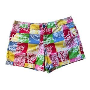 Lilly Pulitzer Callahan Rollin Turtles Patchwork Shorts 0